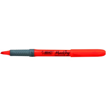 MARCADOR BIC HIGHLIGHTER GRIP BISELADO (NARANJA) - Folder, Líder en  papelería