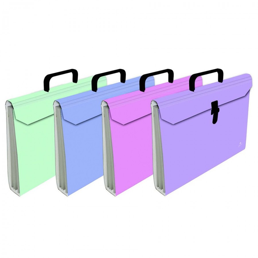 MALETÍN FUELLE PASTEL 6 BOLSAS CARTON PLASTIFICADO MATE Folder, Líder en papelería