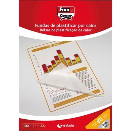 FUNDA APEX PLASTIFICAR 125 MIC. BRILLO A4 PACK 100 - Folder, Líder